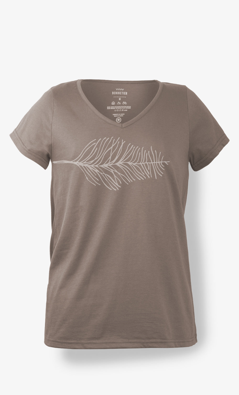 T-Shirt Femme Taupe - Plume