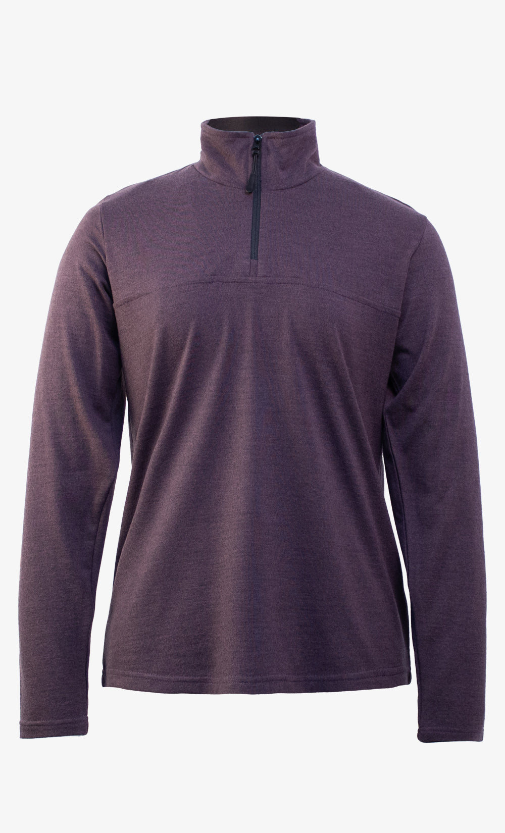 Women's Merino Wool Flannel Half-Zip Heather Eggplant