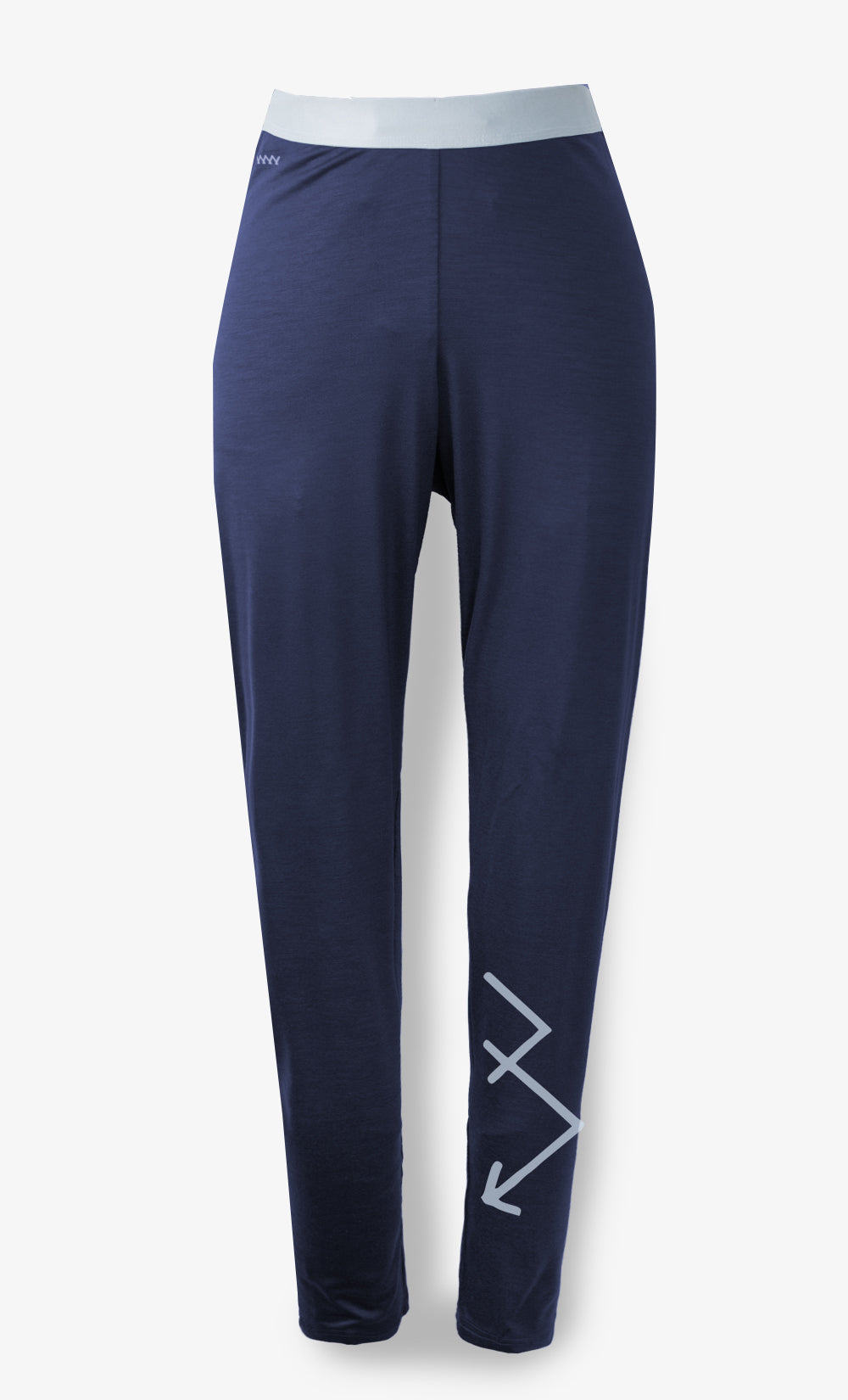 Legging Stretchwool BONNETIER, Marine avec motif Arrow sur le bas de la jambe.