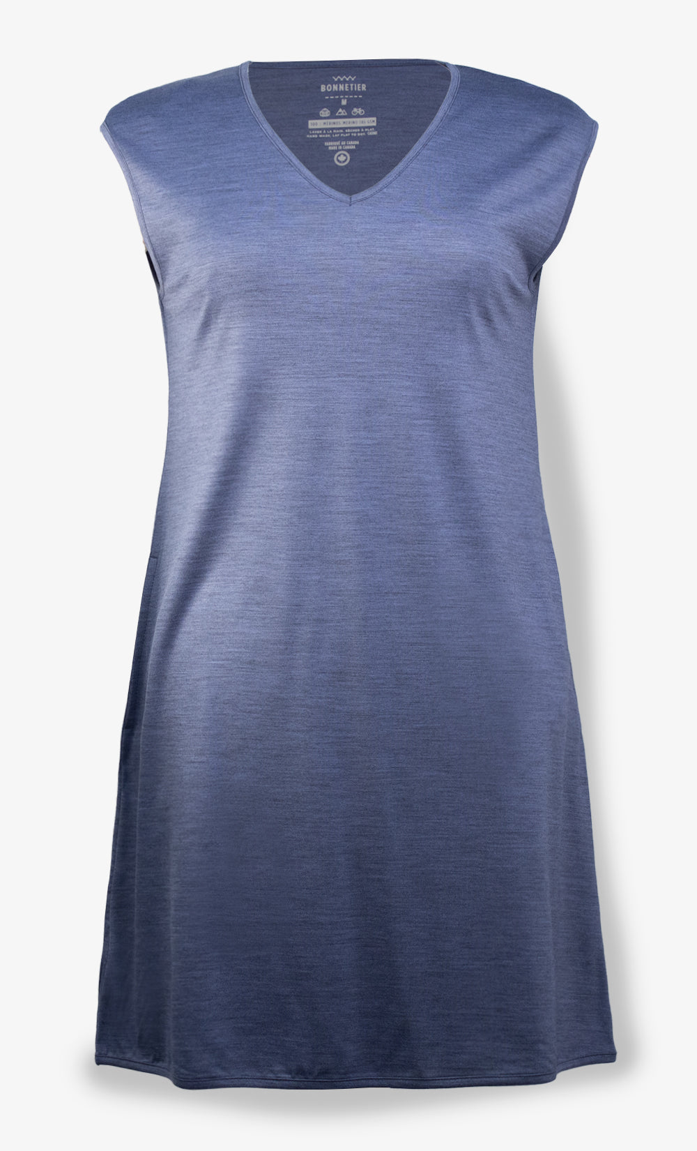 Heather Grey-Blue Merino Wool Dress - Orléan
