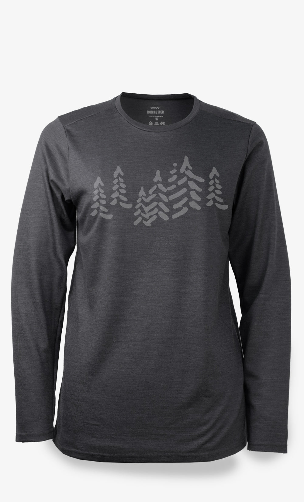 Manches longues Mérinos Femme Techpro Noir Chiné - Forest