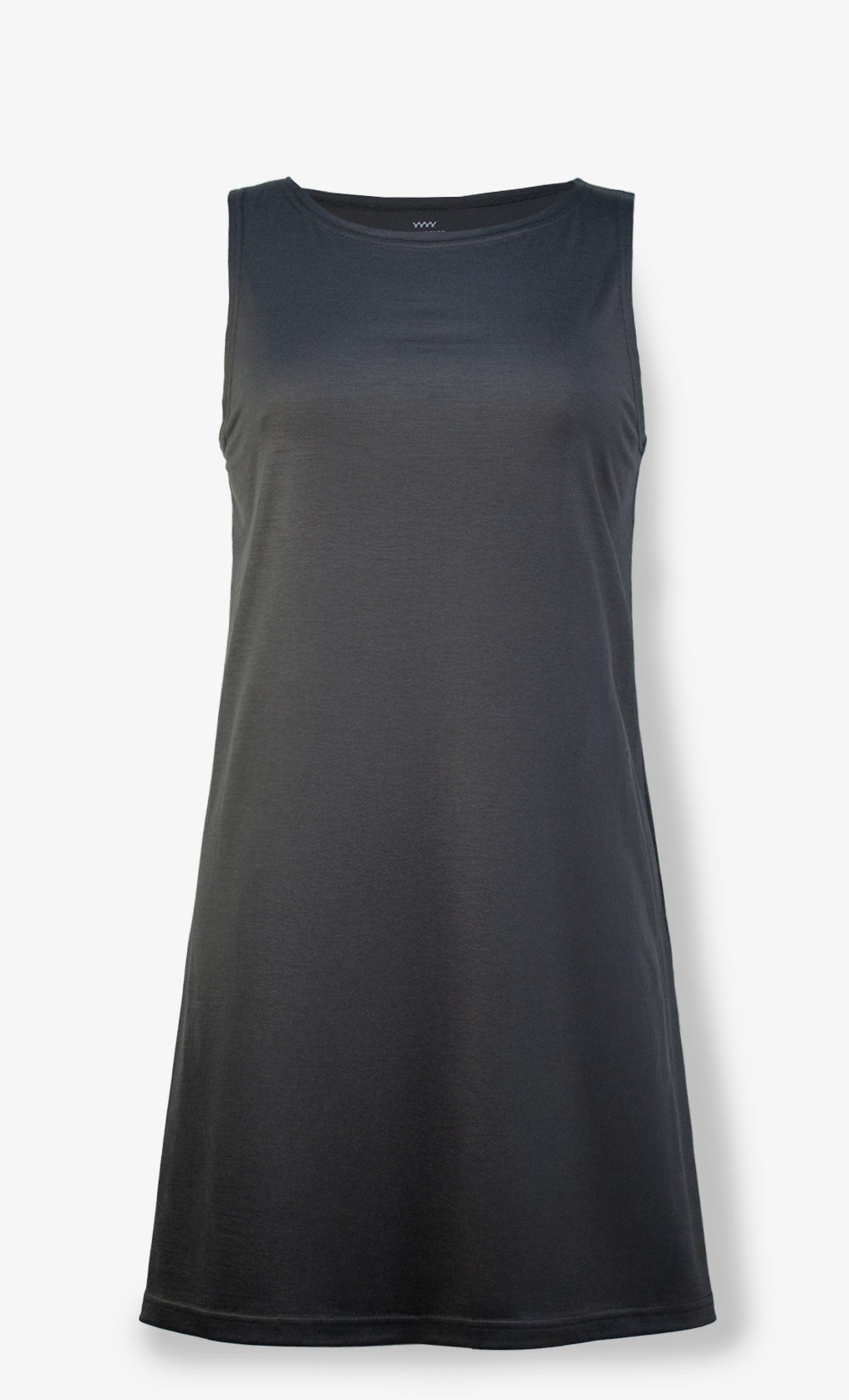 Robe sans manches en laine mérinos couleur truffe, coupe fluide et minimaliste BONNETIER