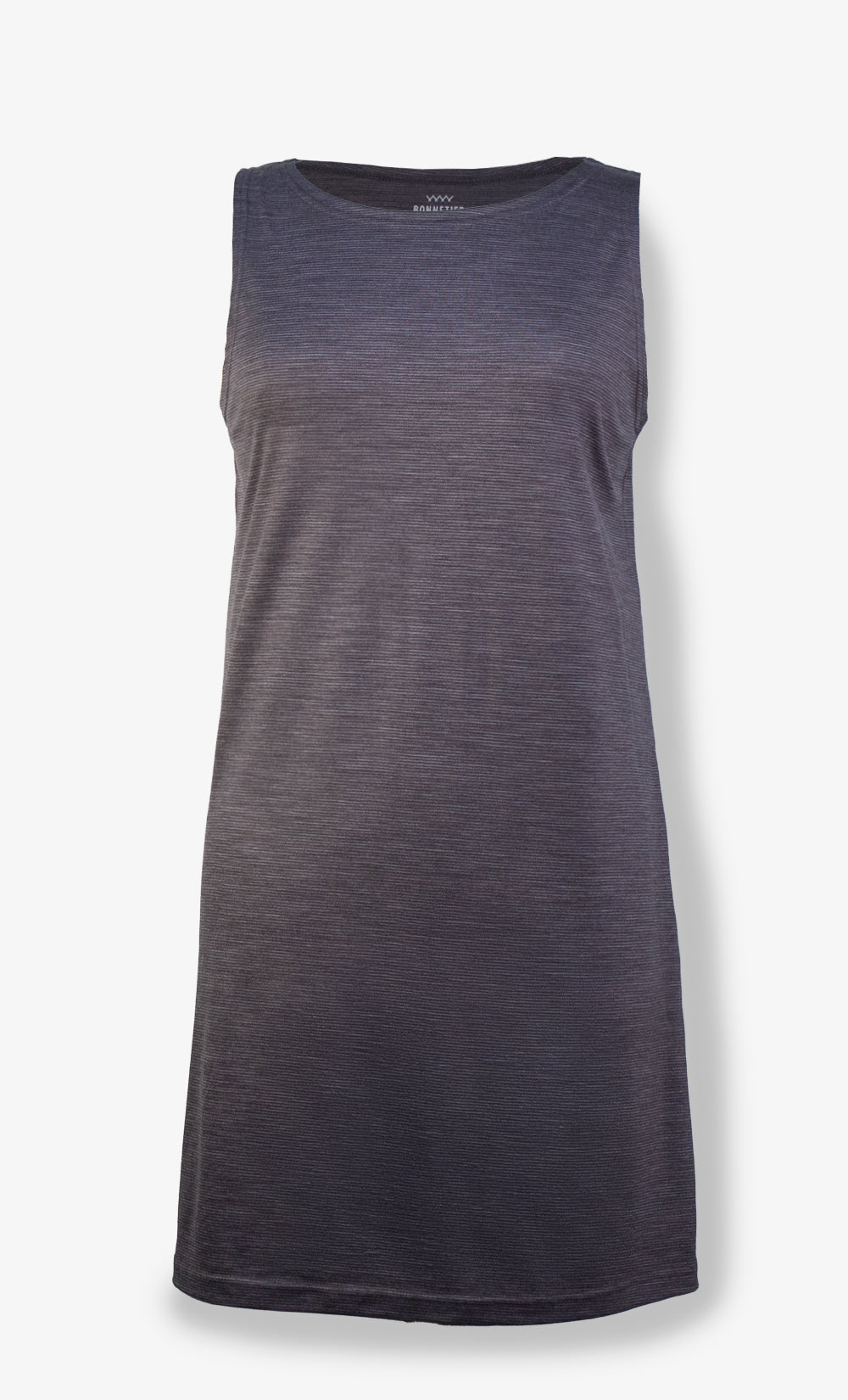 Striped Mauve and Grey Merino Wool Dress - Brume