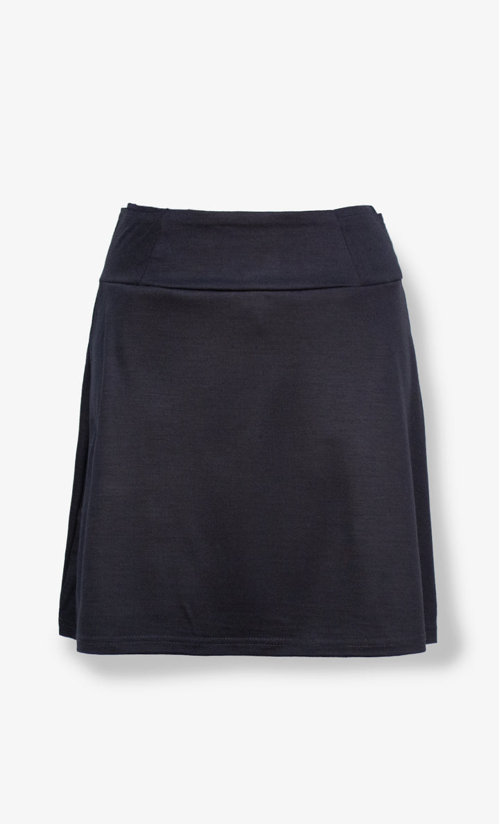 Black Merino Wool Skirt Shorts - Cargo