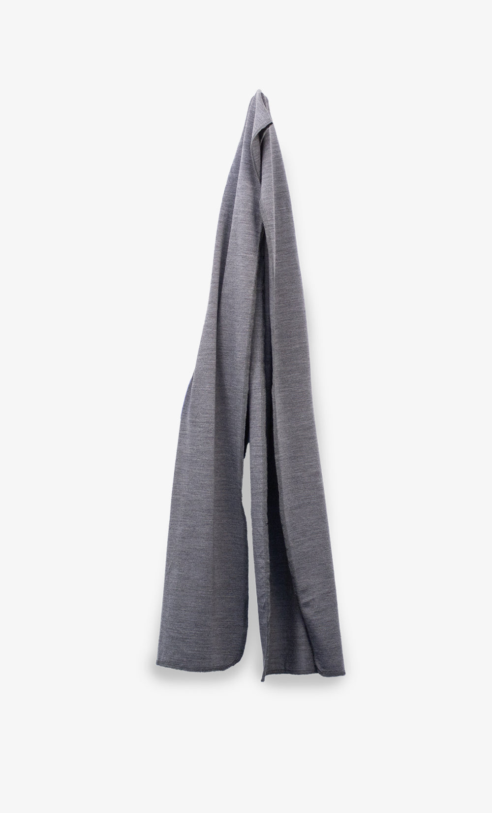 Foulard en laine mérinos gris chiné 190 GSM, léger, doux et respirant, fabriqué au Canada.