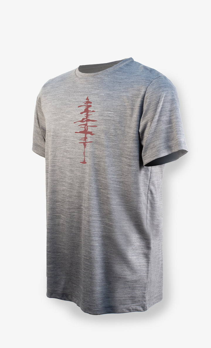 Men's Merino T-Shirt Heather Gray Ultra Light - Fluid Tree