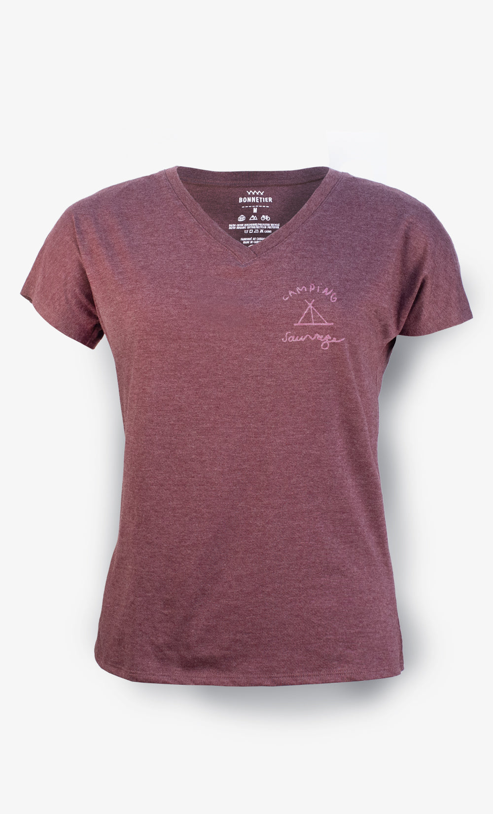 T-Shirt Femme Pourpre - Camping sauvage