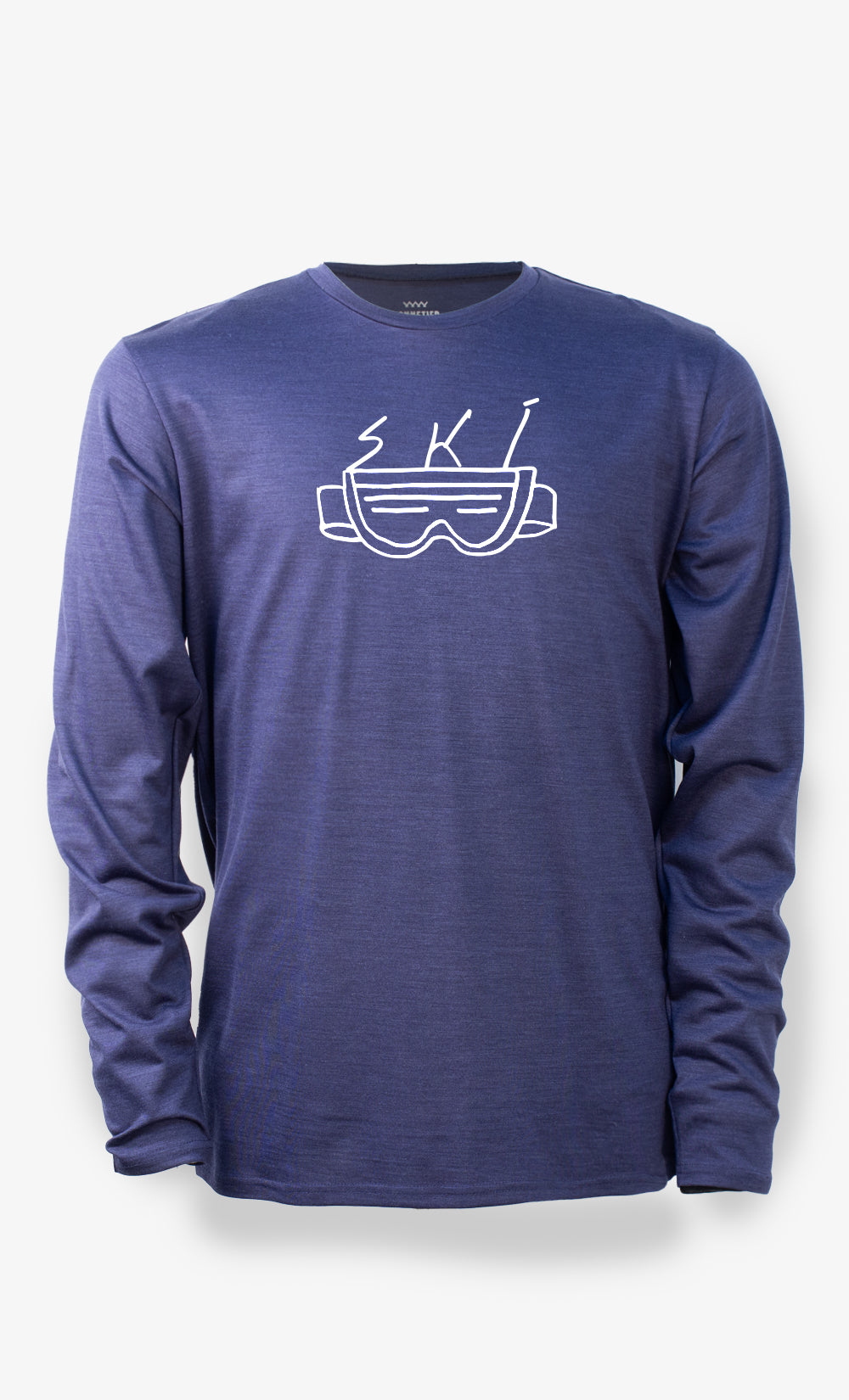 Men's Merino Long Sleeve Midnight Blue - Glasses