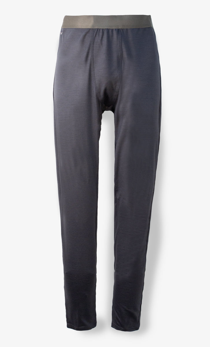 Legging Mérino Stretchwool™ Homme Charcoal, 96% laine mérinos, élasticité et confort pour l'hiver.