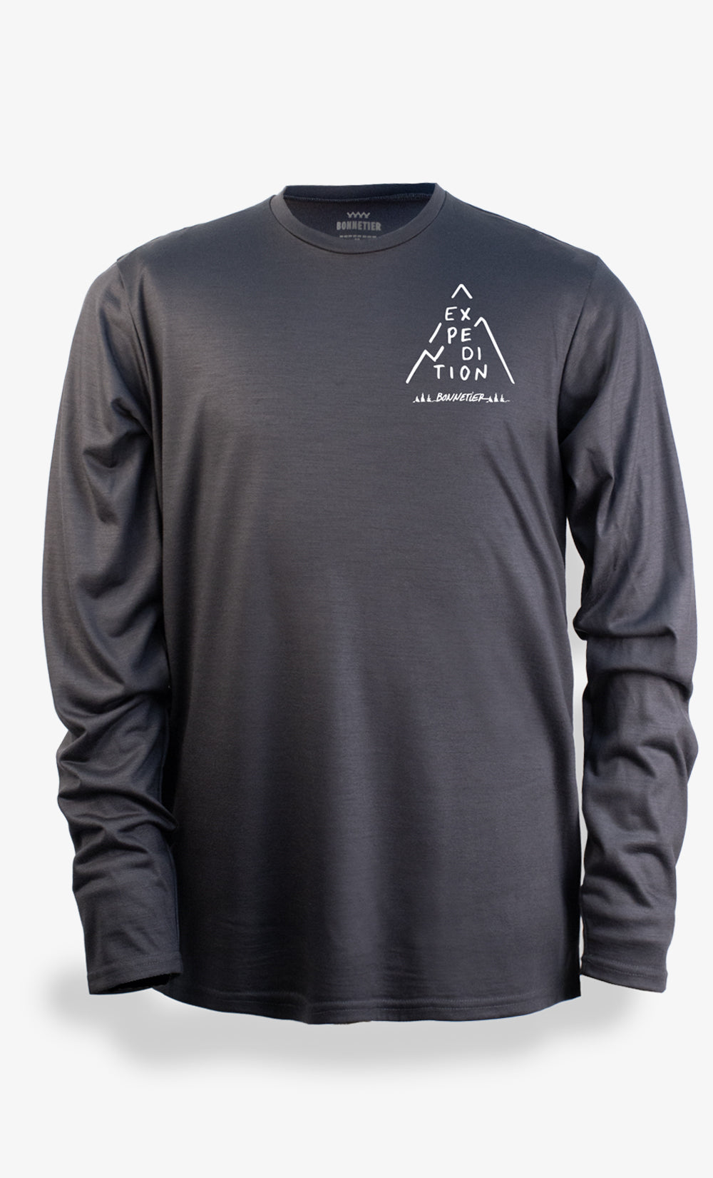 Men's Techcrew Charcoal Merino Wool Long Sleeve - Expedition
