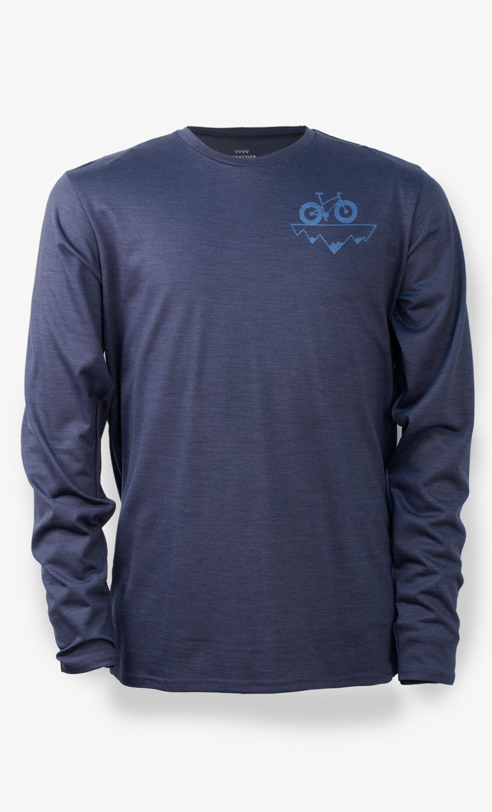 Techcrew Men's Merino Long Sleeve Midnight Blue - Winter Bike
