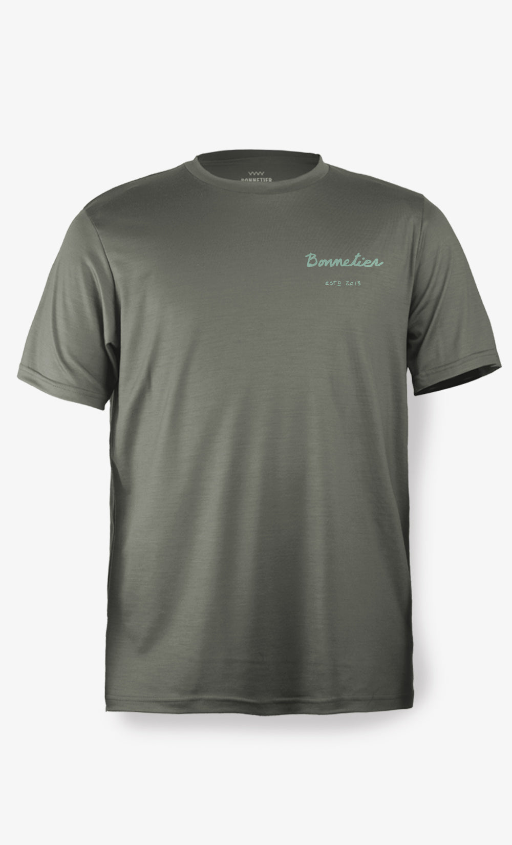 Men's Merino T-Shirt Green Grey Ultra Light - Bic