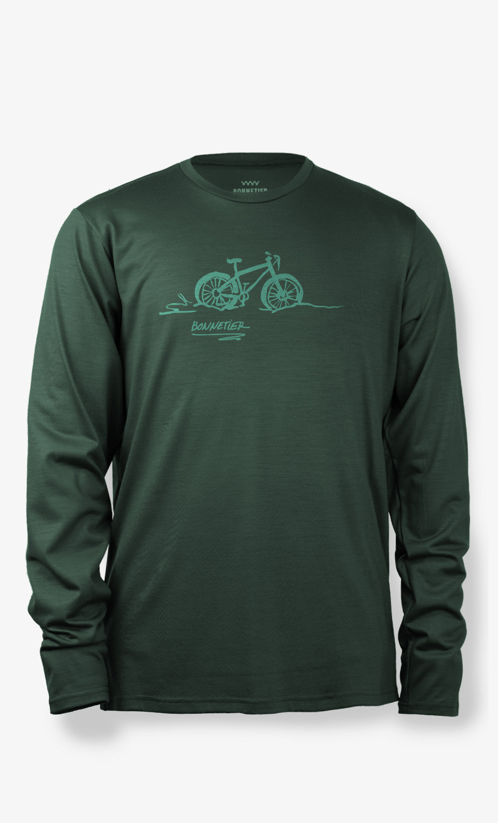 Manches Longues Mérinos Homme Techcrew Vert Foncé - Fat Ride