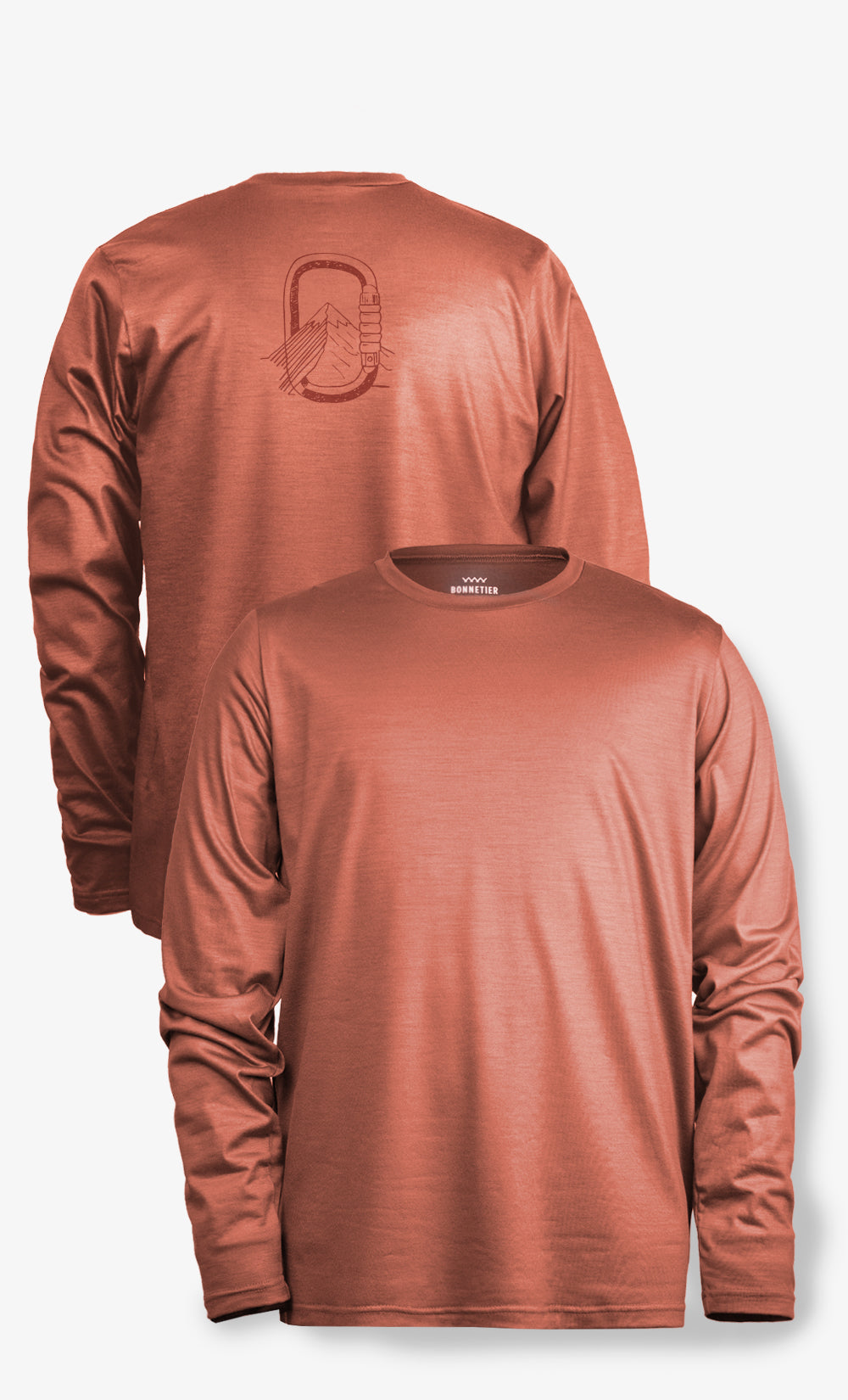 Men's Trail Stretchwool™ Merino Long Sleeve Burnt Orange - Montagne Mousqueton
