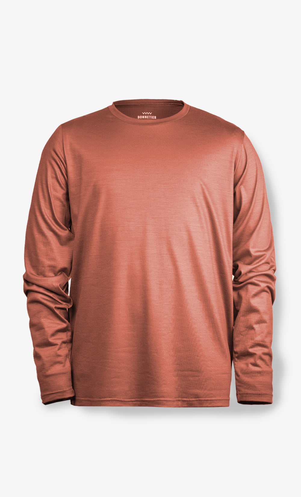Men's Merino Stretchwool™ Long-Sleeve Burnt Orange - Plain