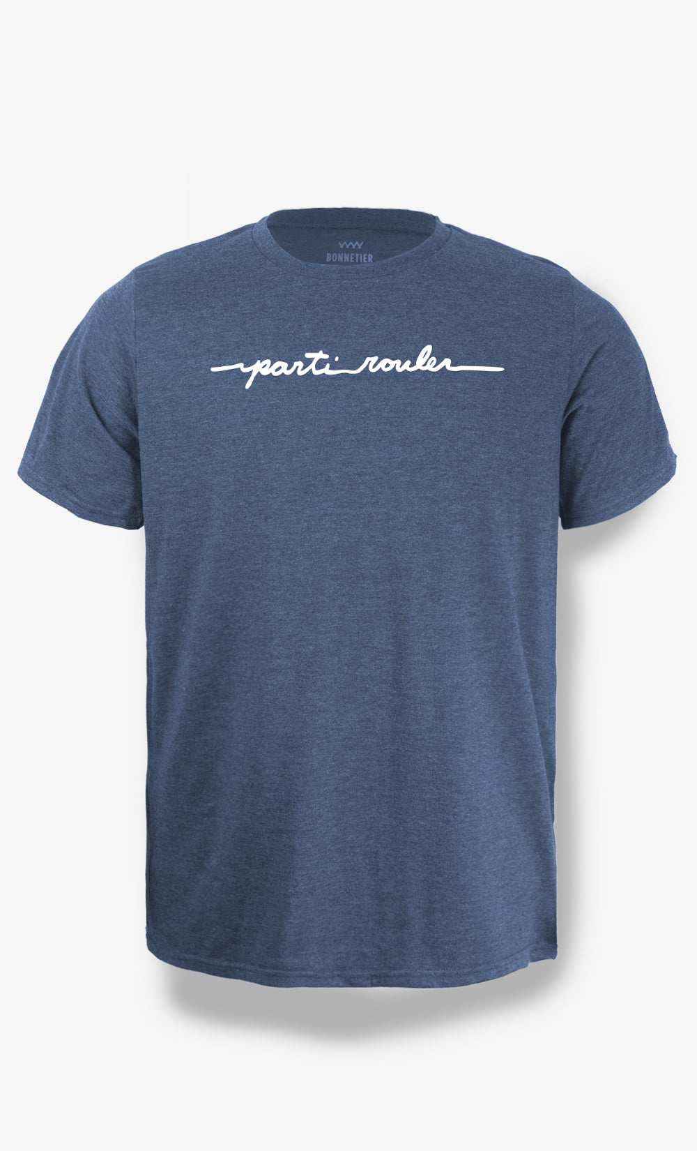 T-Shirt Homme Bleu Chiné - Parti Rouler
