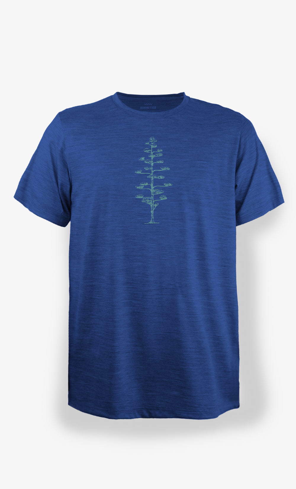 Men's Ultralight Heather Blue Merino T-Shirt - Hinoki Tree