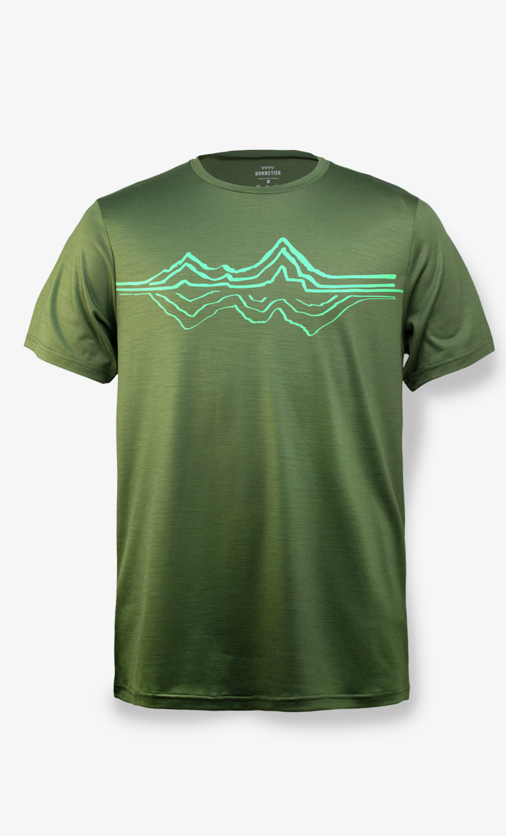 T-Shirt Mérinos Homme Kaki Ultra Léger - Montagne Reflex
