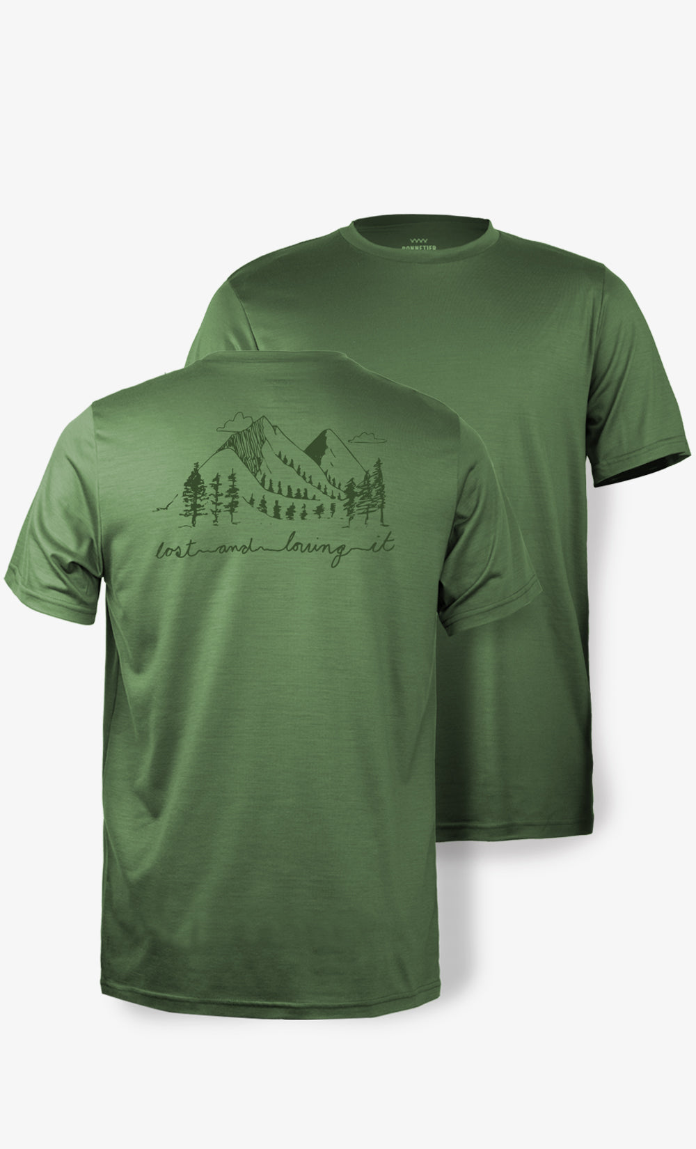 Men's Merino Wool T-Shirt, Khaki, Ultra Lightweight - Lost