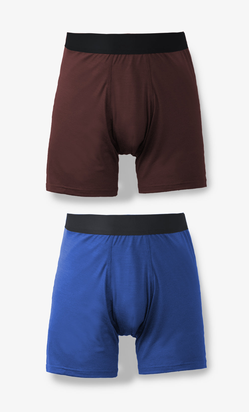 Boxer 100% laine de mérinos 2-paires - Bleu et Bourgogne