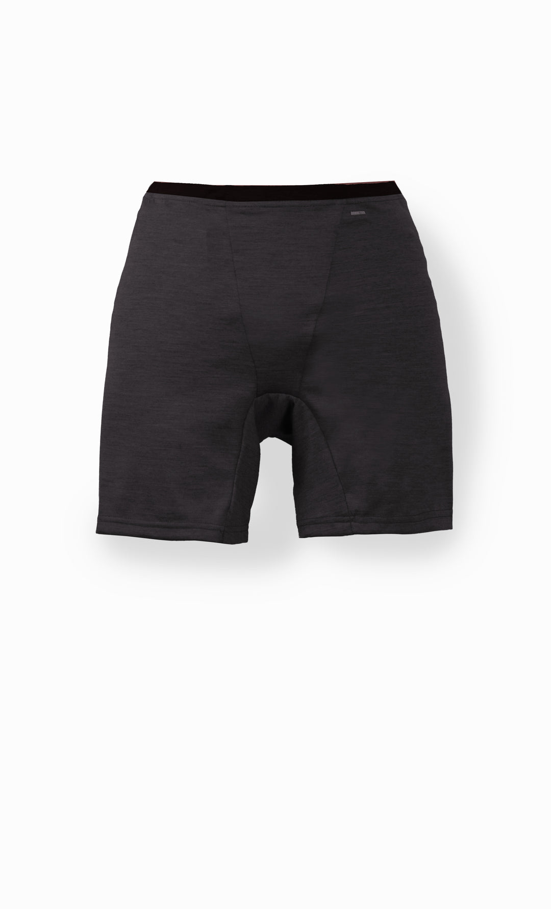 Sous-vêtement long femme en laine mérinos ultralégère noire fabriqué au Canada par BONNETIER vue de face.