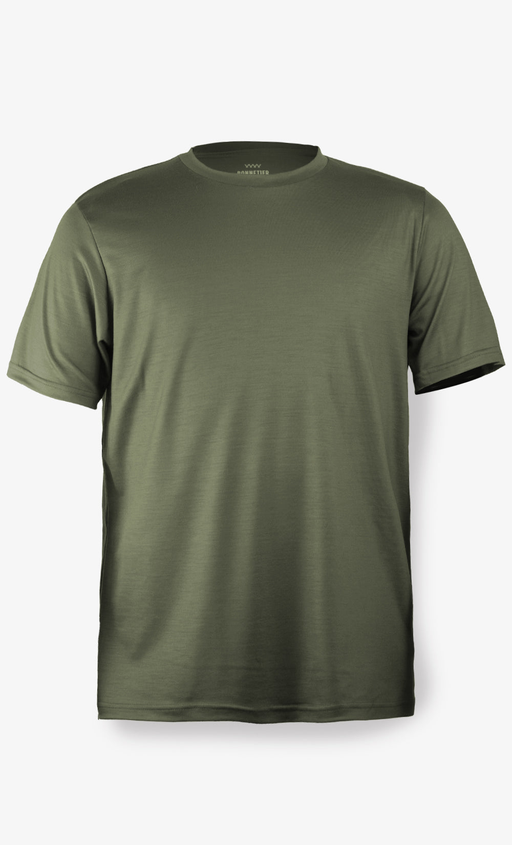 T-shirt mérinos homme vert gris uni ultra léger – idéal pour la randonnée et le voyage